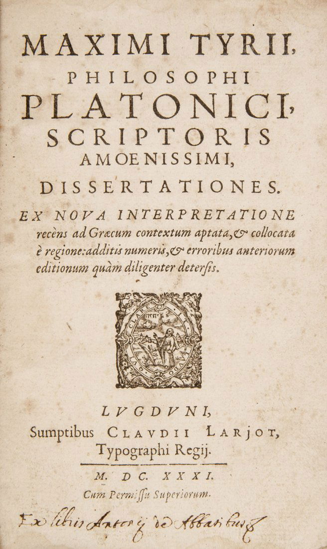Philosophy. TYRE. Philosophi Platonici scriptoris (1 of 1)