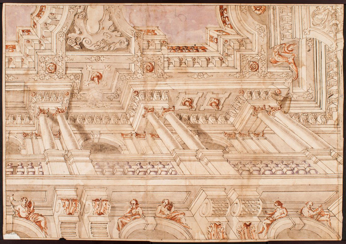 GALLIARI.  Disegno con scenografia. (1 of 1)