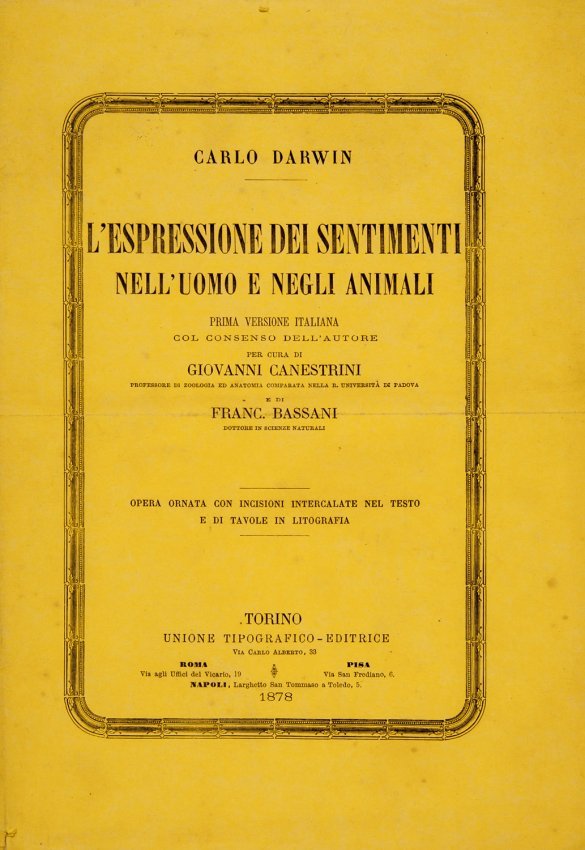 DARWIN, Charles. L'espressione dei sentimenti (1 of 1)