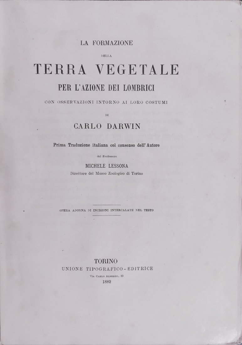DARWIN, Charles. La formazione della terra vegetale (1 of 2)