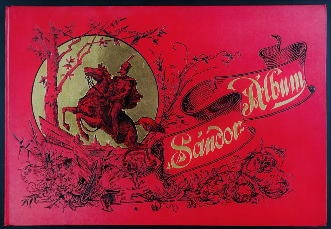 Horse riding. Johann Gottlieb Prestel. Sandor.: Equitazione Johann Gottlieb Prestel Sándor - Album Reit- & Fahr-Ereignisse aus dem Leben des Grafen Moritz Sándor. Mainz, Victor von Zabern, s.d. ma seconda metà dell'800 Folio oblungo, 255x384 mm