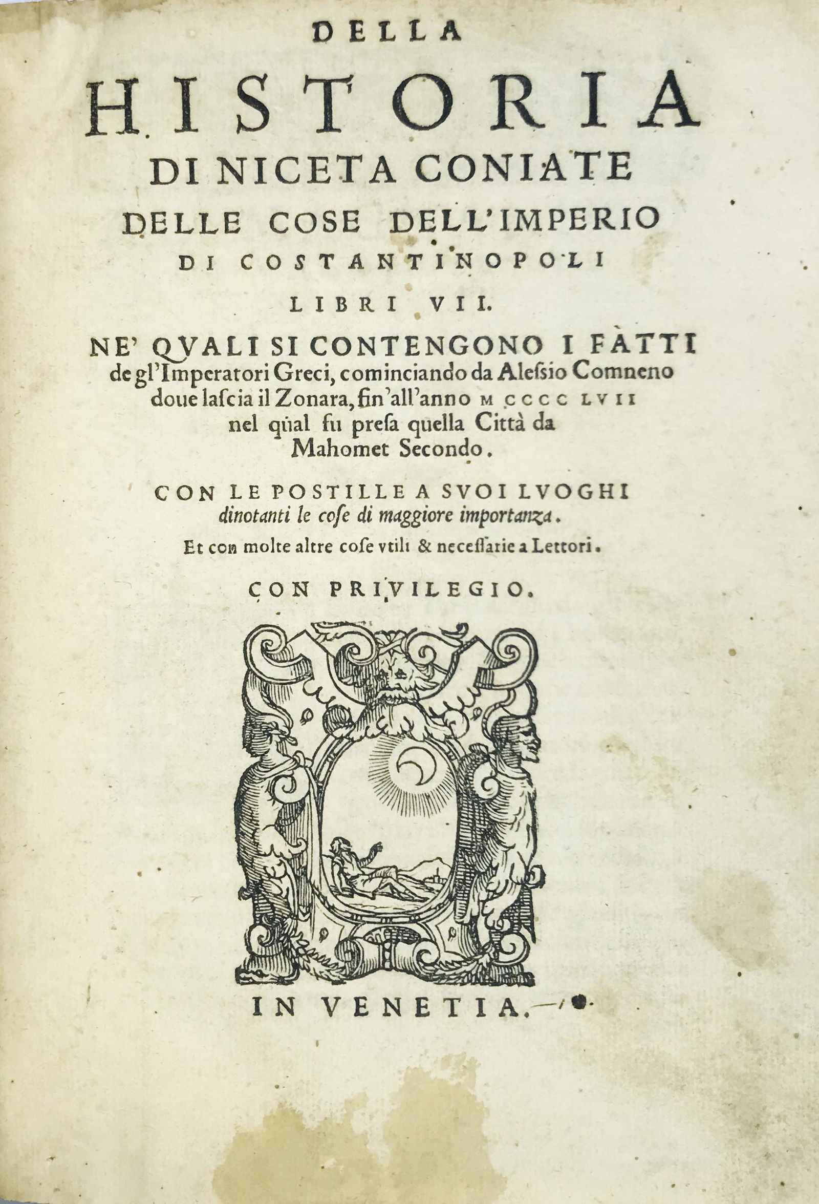 Constantinople.  NICETAS. Della historia di Niceta (1 of 2)