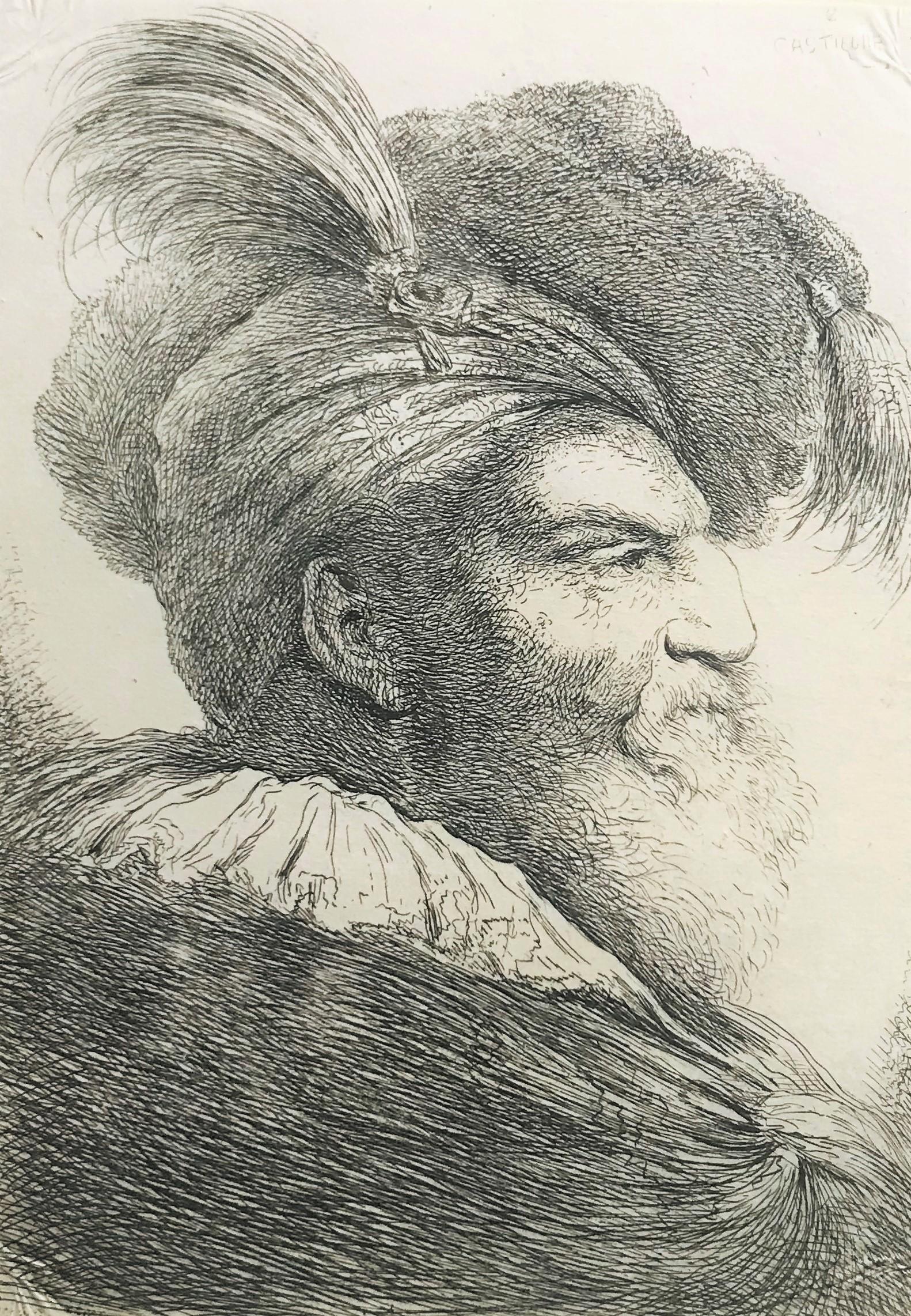 CASTIGLIONE. Portrait of an old man with a turban on (1 of 1)
