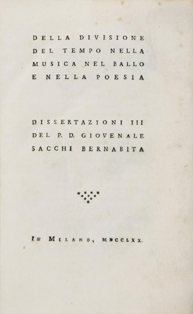 Dance. SACCHI. Della divisione del tempo nella musica, (1 of 1)