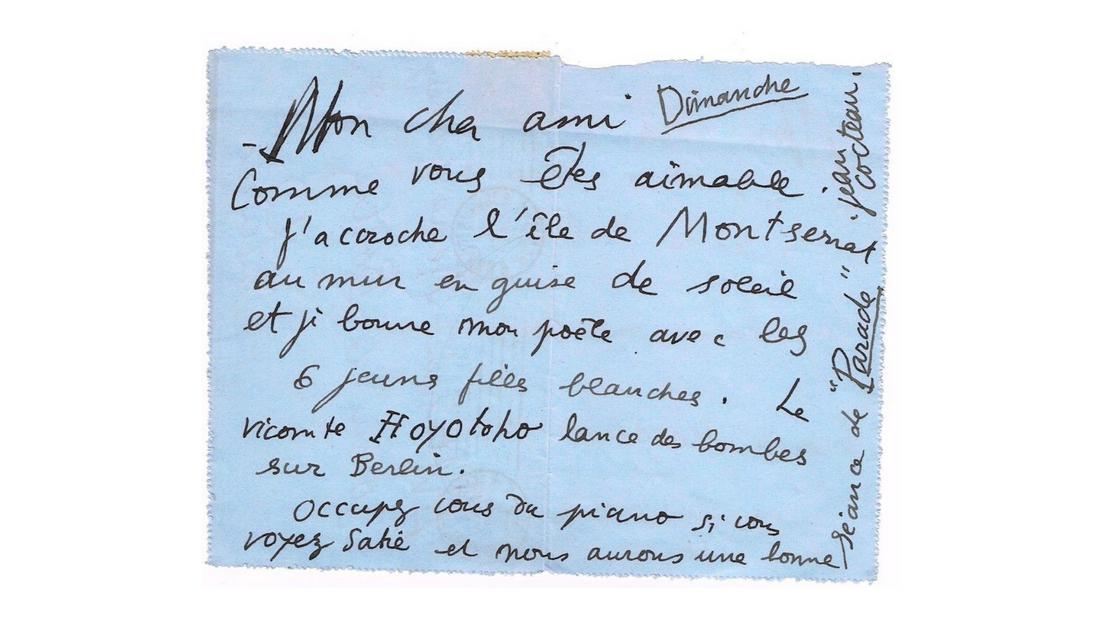 Autograph. Jean COCTEAU. Lettera autografa a René Chalupt. (1 of 2)