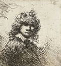 REMBRANDT. Rembrandt bareheaded, with high curly hair.