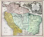 South America. HOMANN Heirs. Tabula Americae Specialis Geographica Regni Peru, Brasiliae, Terrae