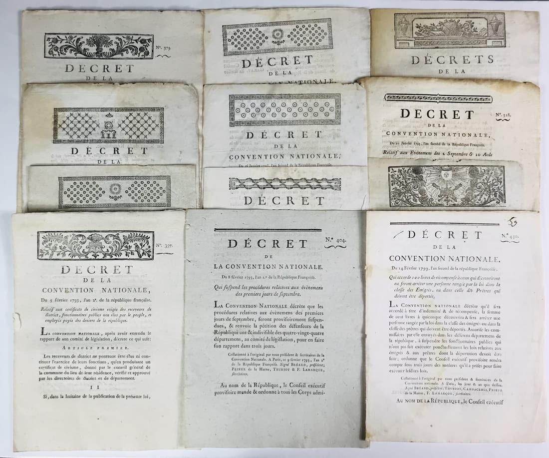 French Revolution. State organization and population control. 20 National Convention Pamphlets. (1 of 2)