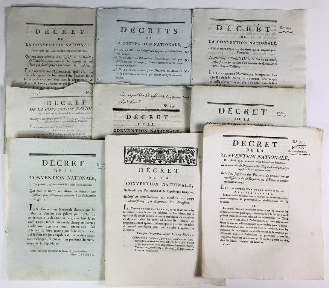French Revolution. Political struggle, repression of revolts and population control. 20 Pamphlets. (1 of 2)