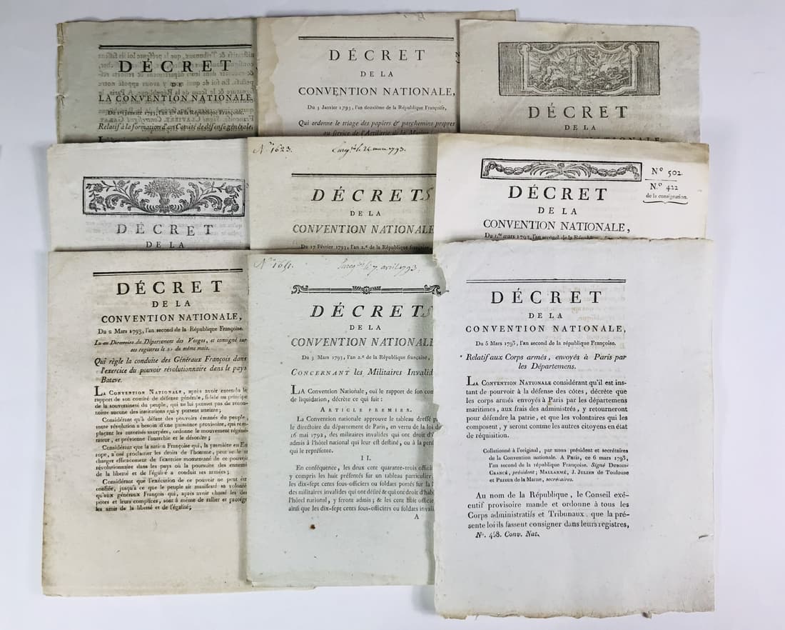 French Revolution. Political struggle, repression of revolts and population control. 15 Pamphlets. (1 of 2)