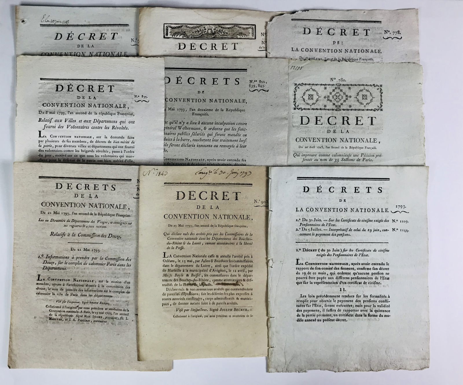 French Revolution. Political struggle, repression of revolts and population control. 20 Pamphlets. (1 of 1)