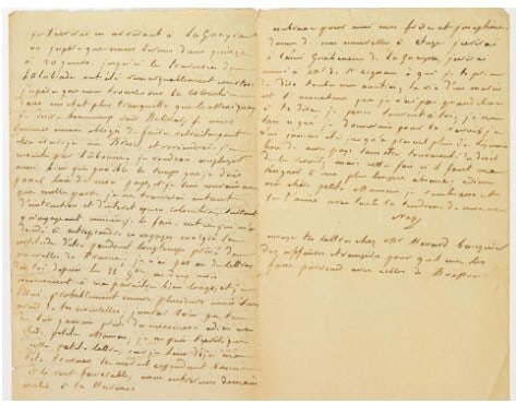 Travel to America. MONTEBELLO. Autograph letter to «ma chère petite Maman» (1 of 1)