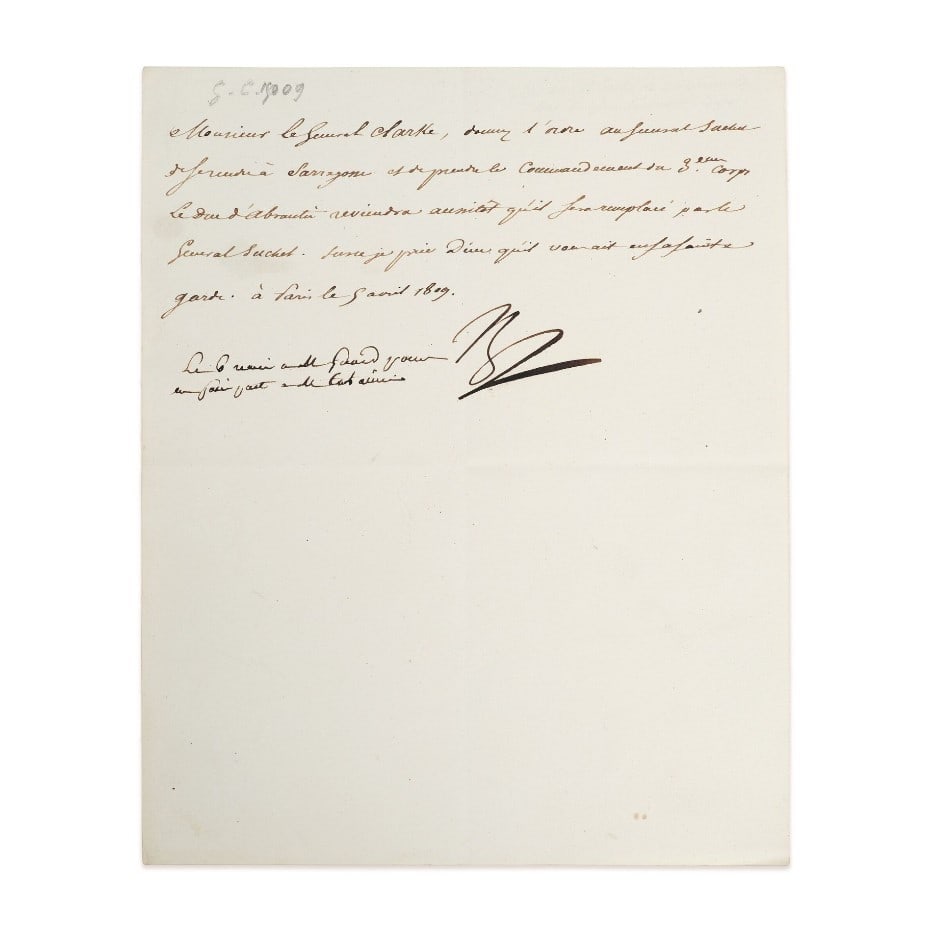 NAPOLEONE BONAPARTE. Lettera firmata al Ministro della Guerra Henri-Jacques-Guillaume Clarke. (1 of 1)