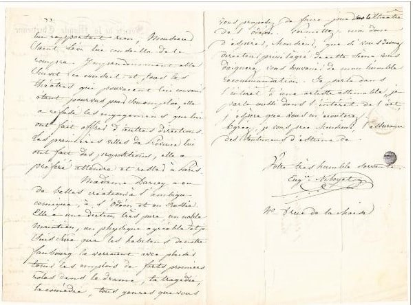 Feminism. Eugénie MOUCHON, Dame Niboyet. Autograph letter signed. (1 of 1)