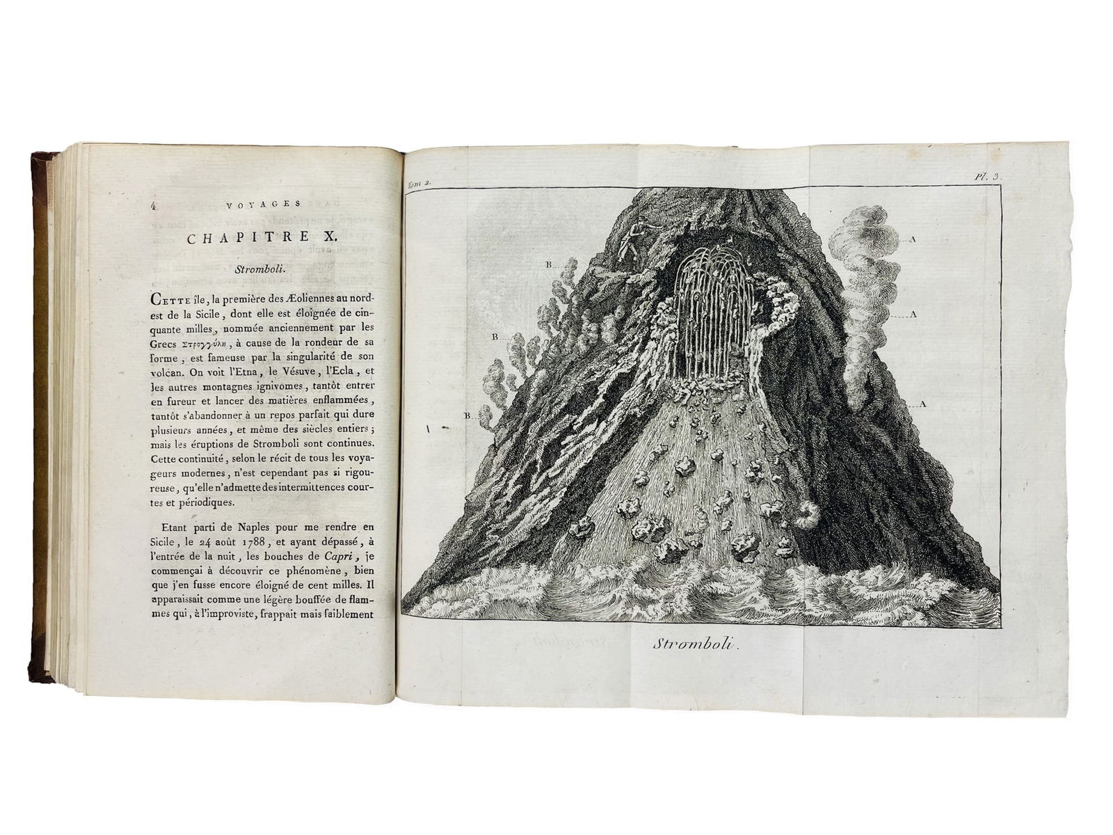 Volcanology. SPALLANZANI. Voyages dans les Deux Siciles et dans quelques parties de Apennins.: SPALLANZANI, Lazzaro. Voyages dans les Deux Siciles et dans quelques parties de Apennins. Traduits de l'Italien par G. Toscan, Bibliothécaire du Museum national d'Histoire Naturelle de Paris, ave