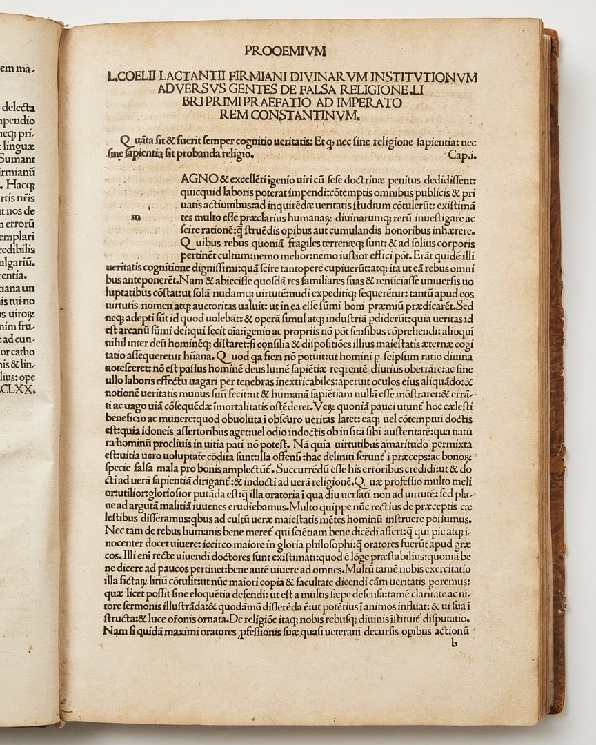 LACTANTIUS. De diuinis institutionibus aduersus gentes. (1 of 3)