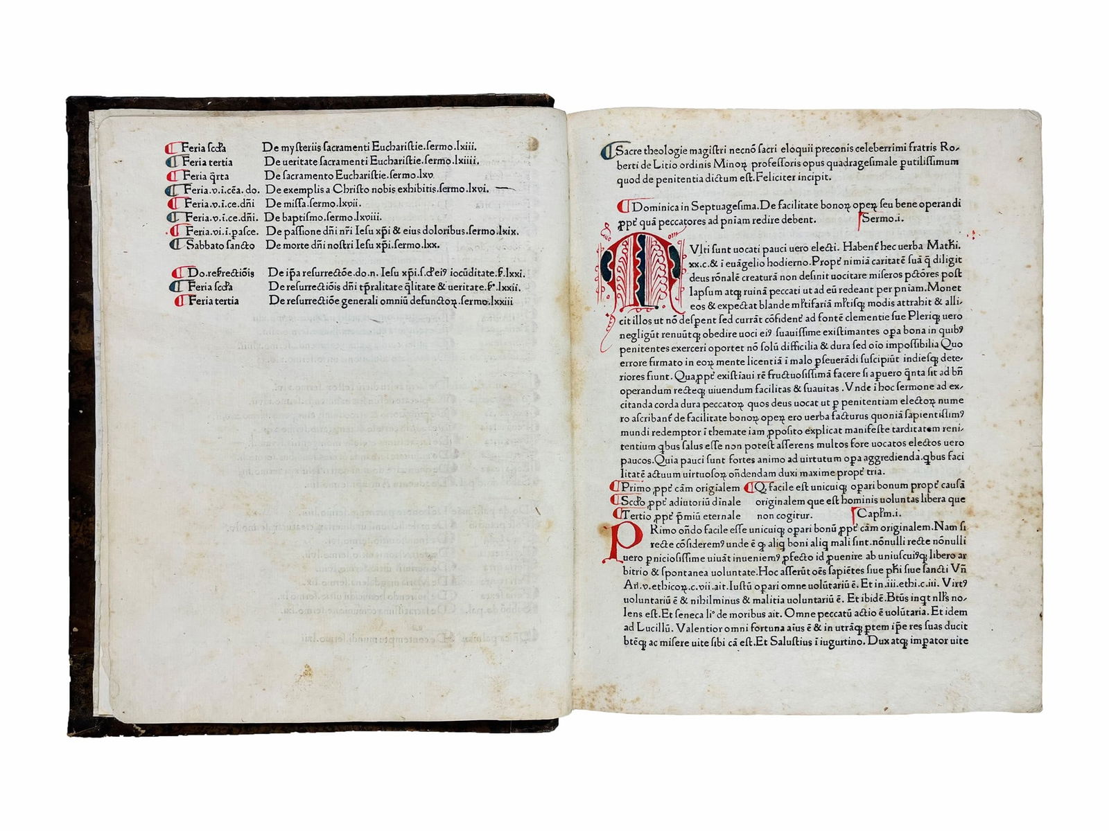 Incunabulum. CARACCIOLUS. Sermones quadragesimales de poenitentia. (1 of 5)