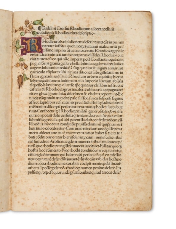 Malta Order - Rhodes. CAOURSIN. Obsidionis Rhodiae urbis descriptio. (1 of 1)