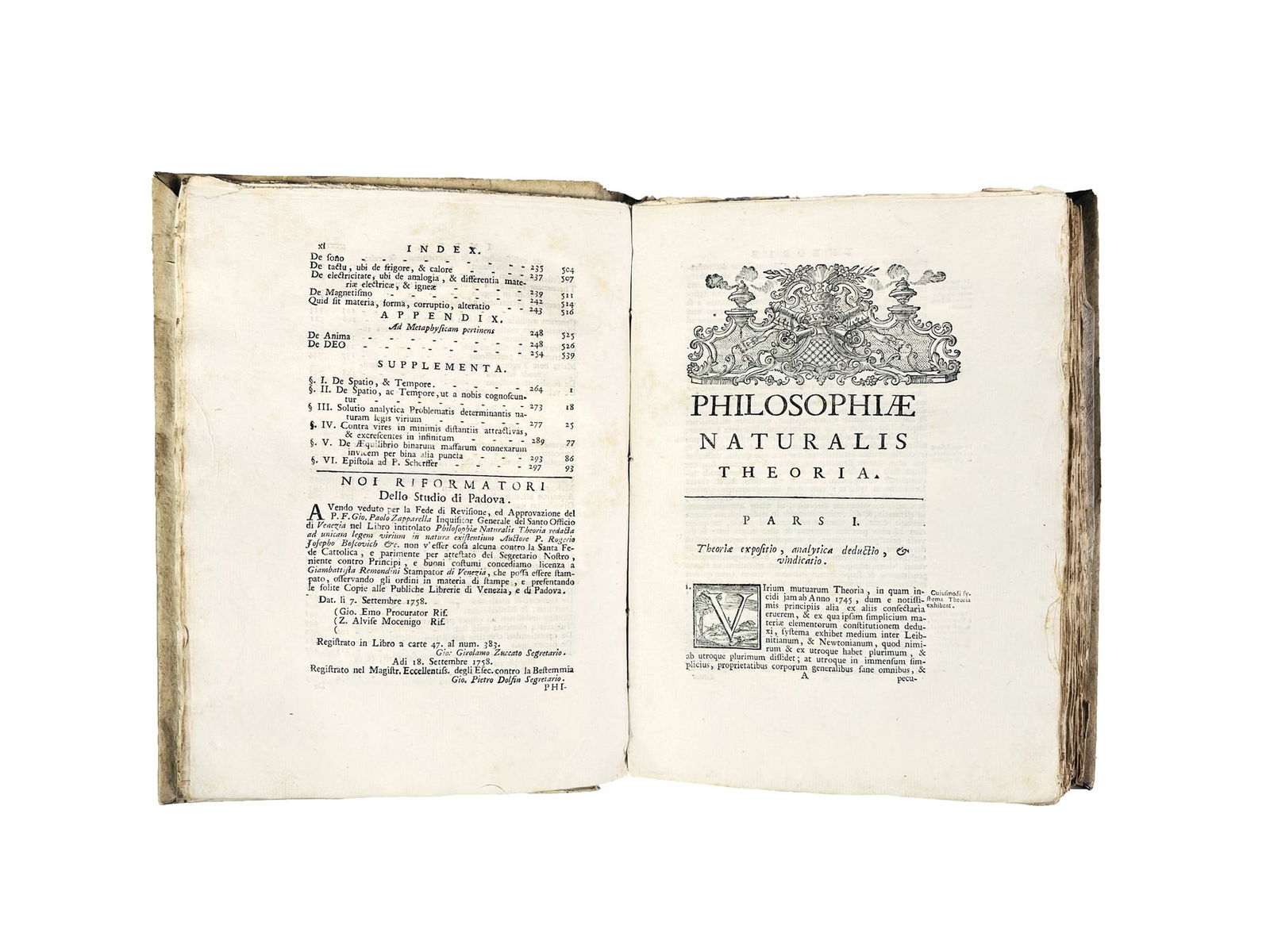 BOSCOVICH. Theoria philosophiae naturalis redacta. (1 of 2)