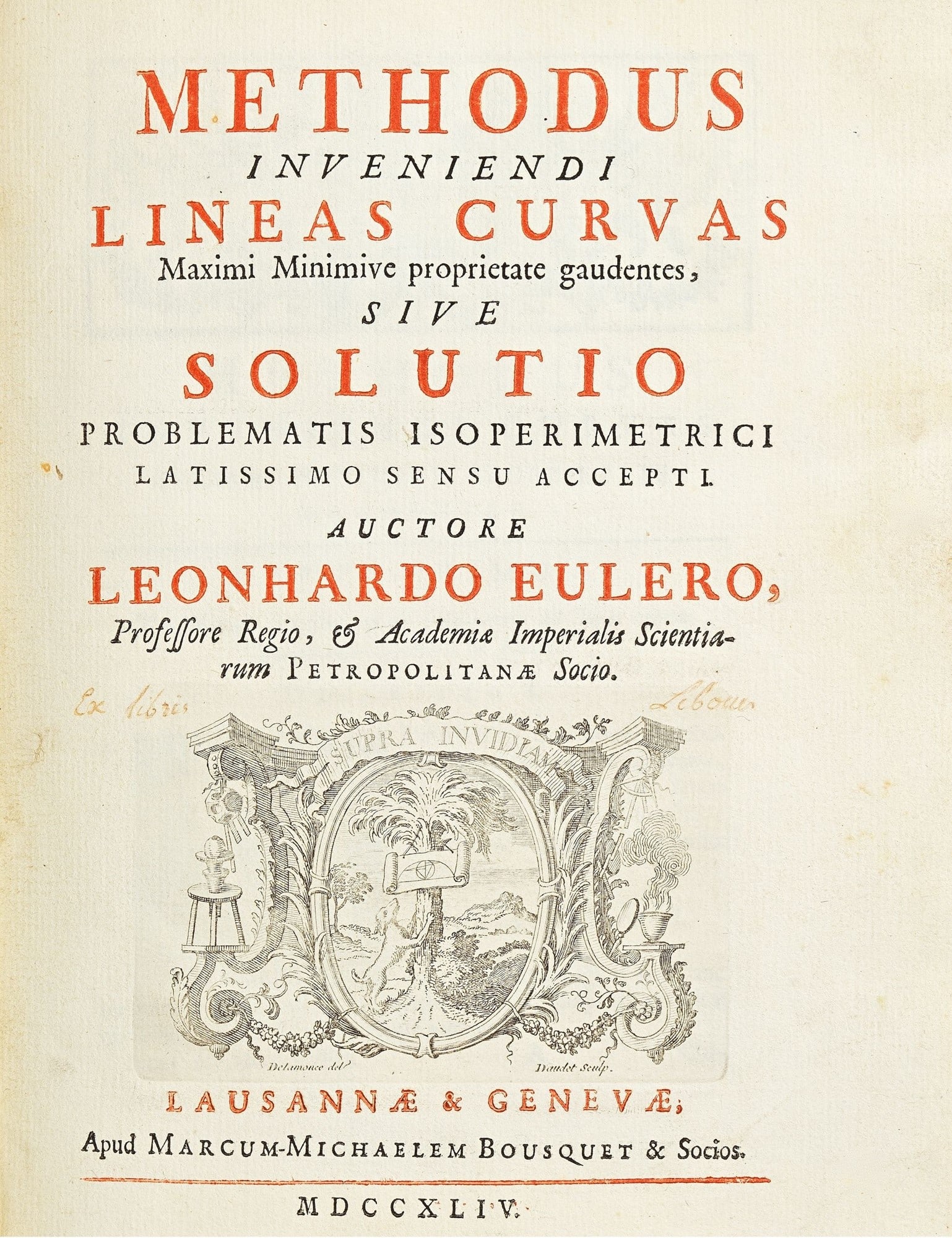 EULER. Methodus inveniendi lineas curvas maximi minimive proprietate gaudentes. (1 of 2)