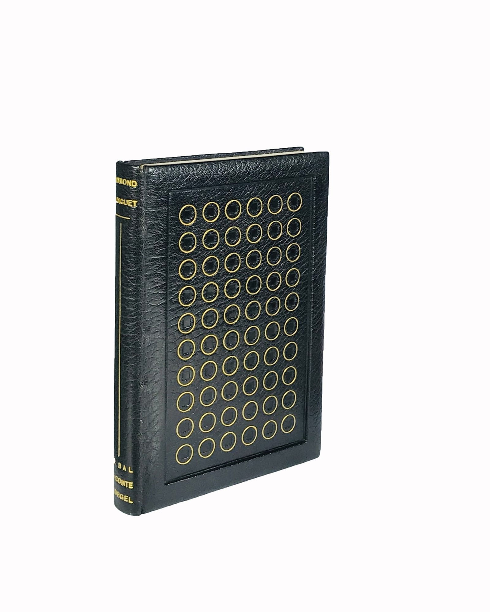 Binding. RADIGUET - DOLLIAN. Le Bal du Comte d'Orgel.: RADIGUET, Raymond - DOLLIAN, Guy. Le Bal du Comte d'Orgel. Paris, Société Les Exemplaires, 19264to. 227x156 mm. Legatura in marocchino blu notte di J.A. Legrain, dorso liscio decorato da un