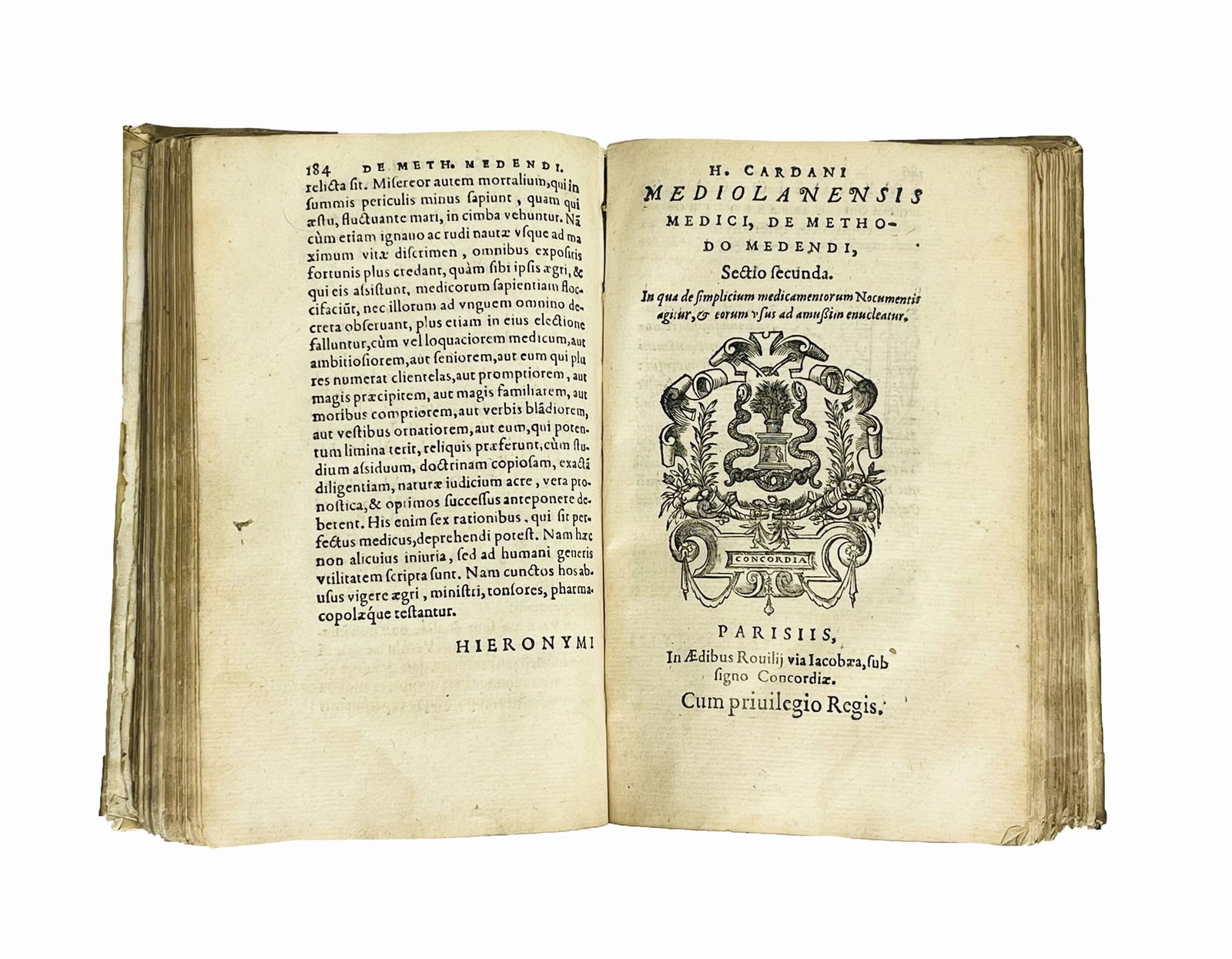 CARDANO. De methodo medendi, sectiones quatuor. (1 of 1)