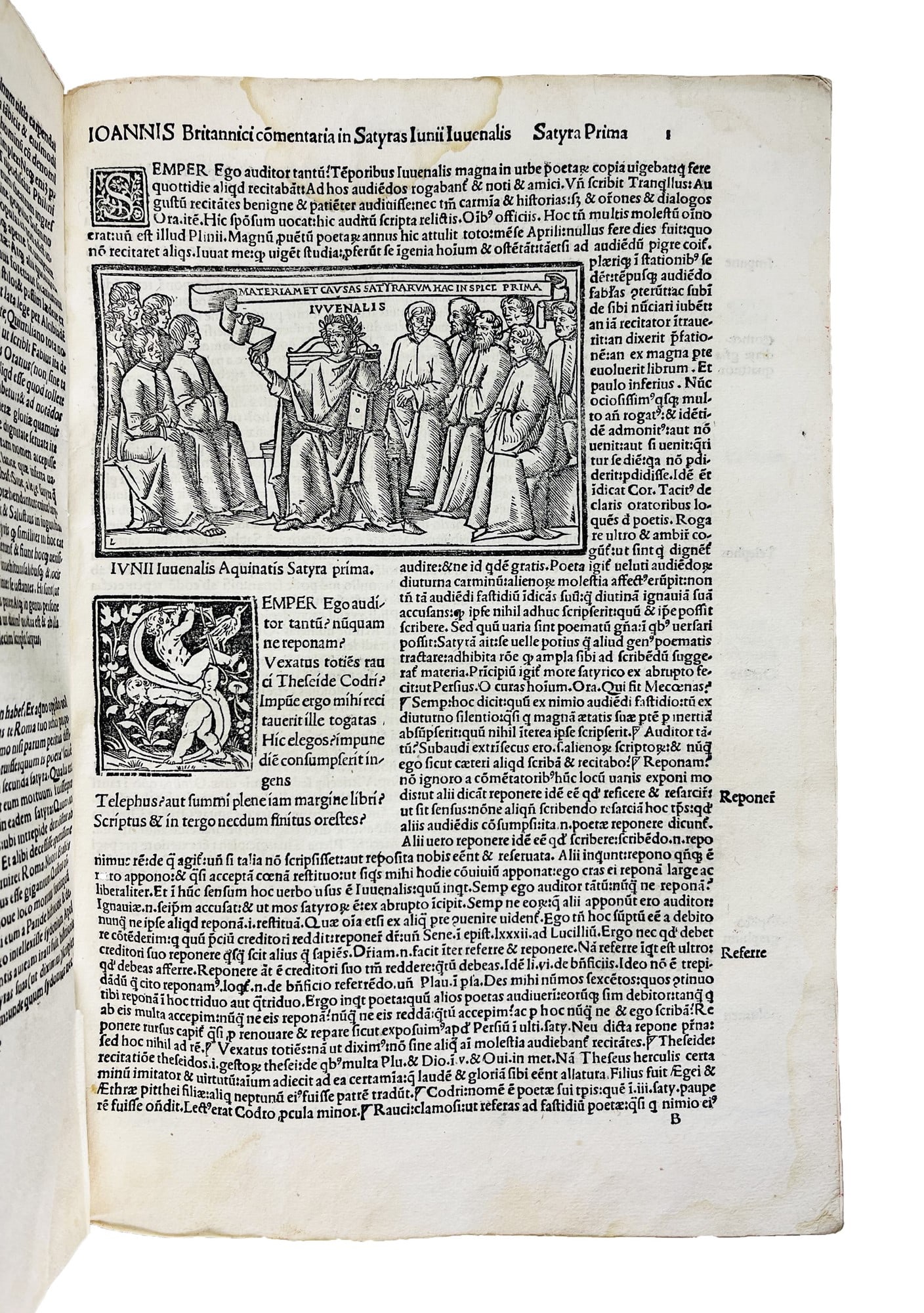 STATIUS. Opera & IUVENALIS. Opus quidem divinum antea impressorum vitio. (1 of 2)