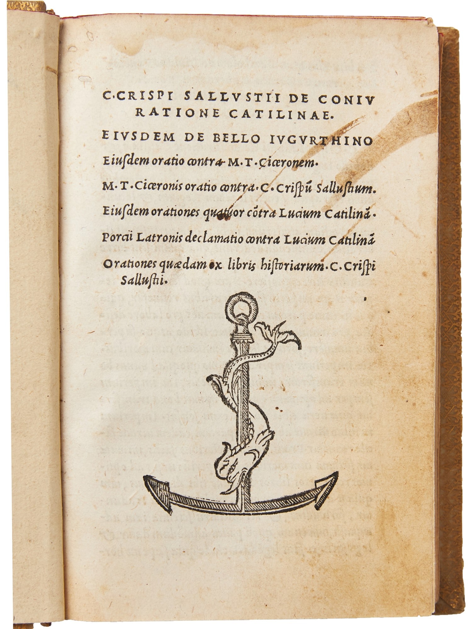 Aldine. SALLUSTIUS. De coniuratione Catilinae. Eiusdem de bello Iugurthino. (1 of 2)