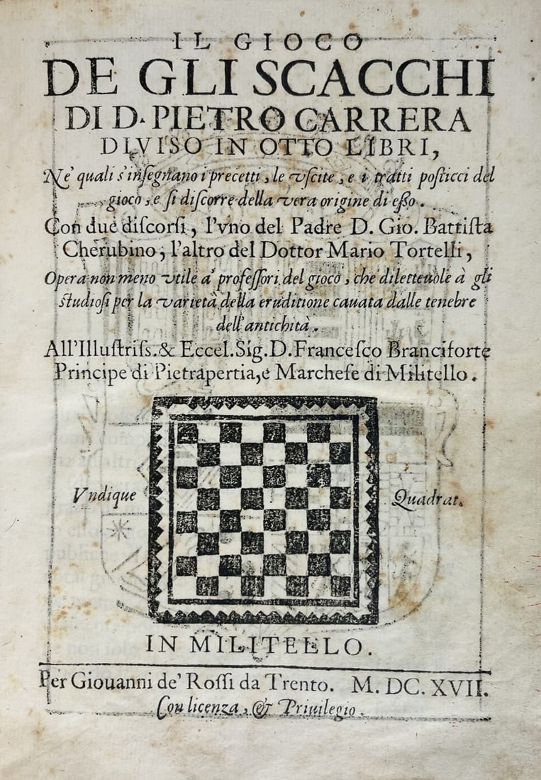 Chess. CARRERA. Il gioco de gli scacchi. (1 of 1)