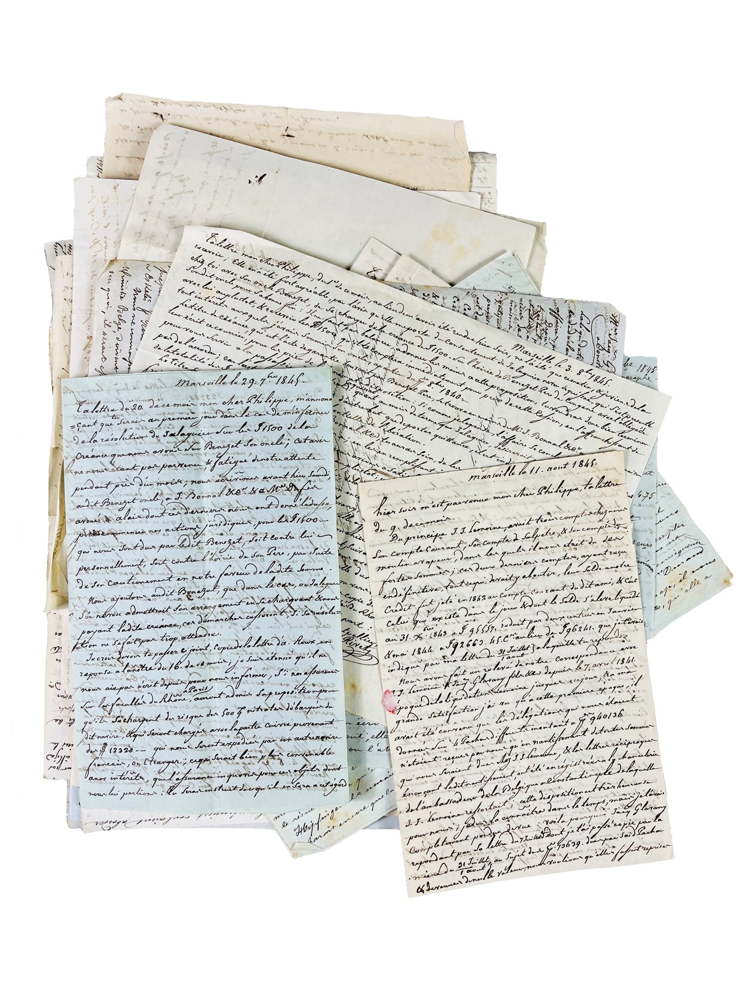 Constantinople. GLAVANY, Fils - RIVET Fils ainé. Correspondence of 42 Letters between France (1 of 1)