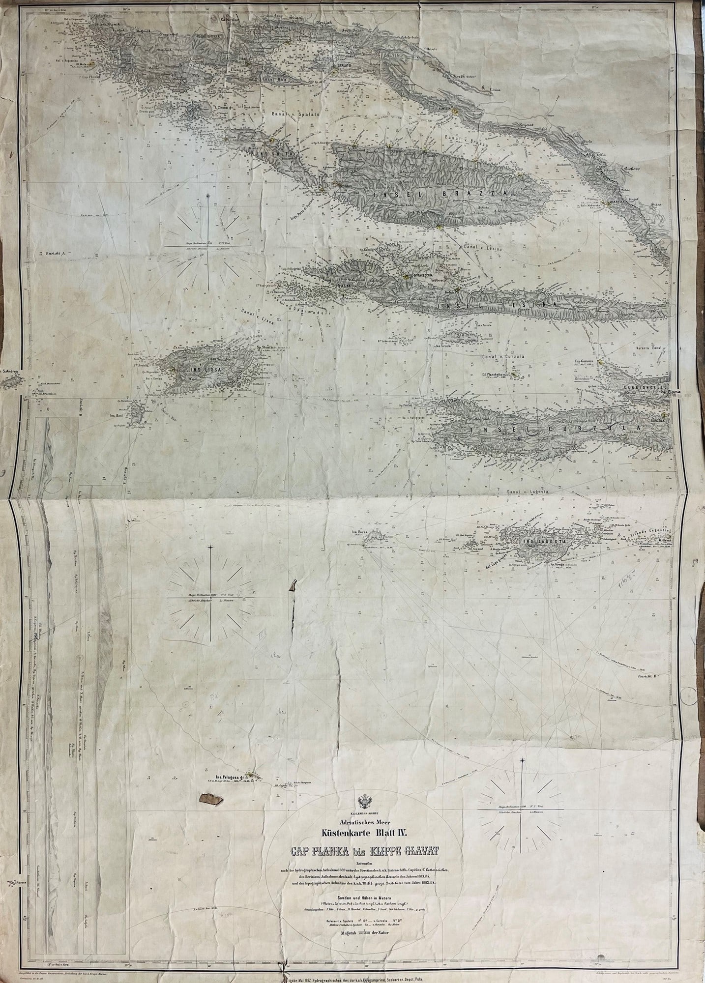 Coastal nautical chart of Croatian islands. VON TOBIAS. Da Cap Planka a Klippe Glavat. (1 of 1)