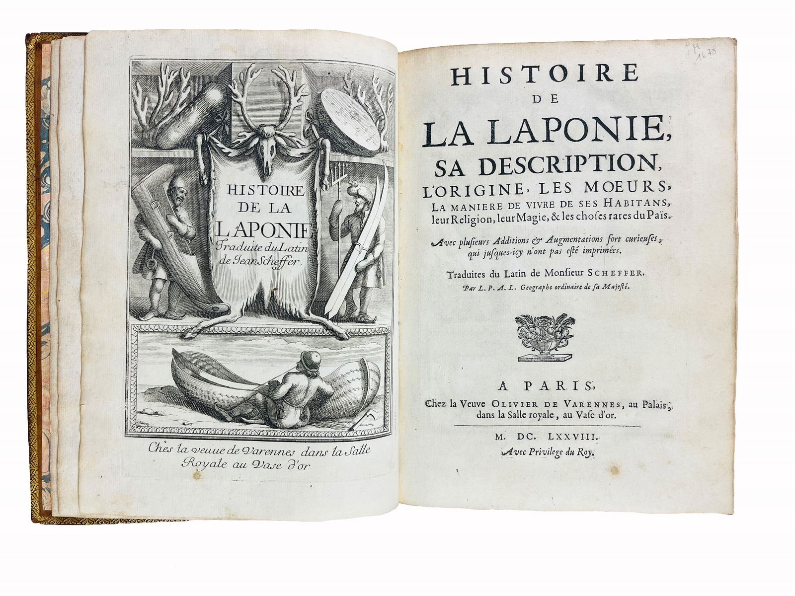 Lapland. SCHEFFER. Histoire de la Laponie, sa description, l'origine, les mœurs, la maniè (1 of 3)