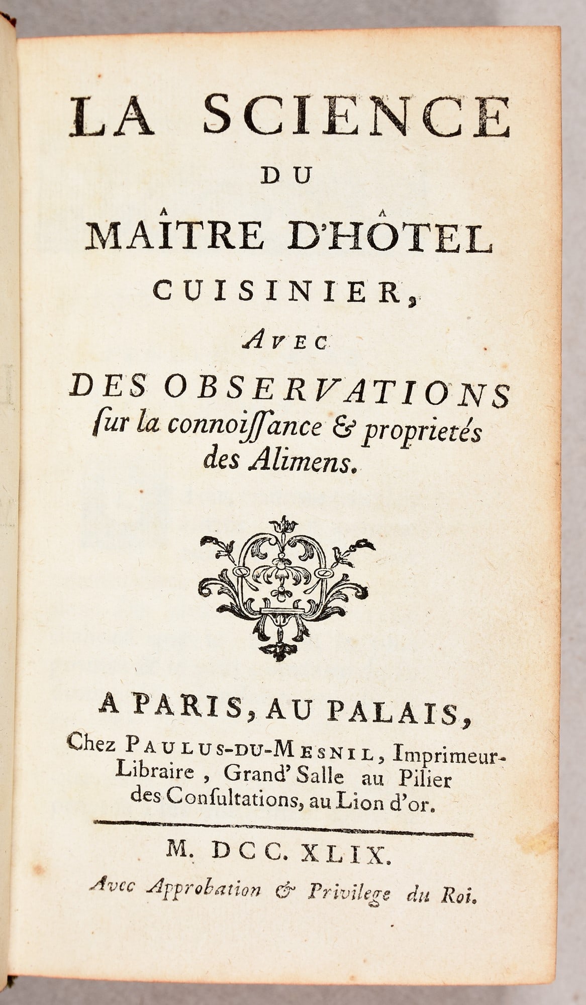 Gastronomy. MENON. La science du maître d'hôtel cuisinier. (1 of 3)