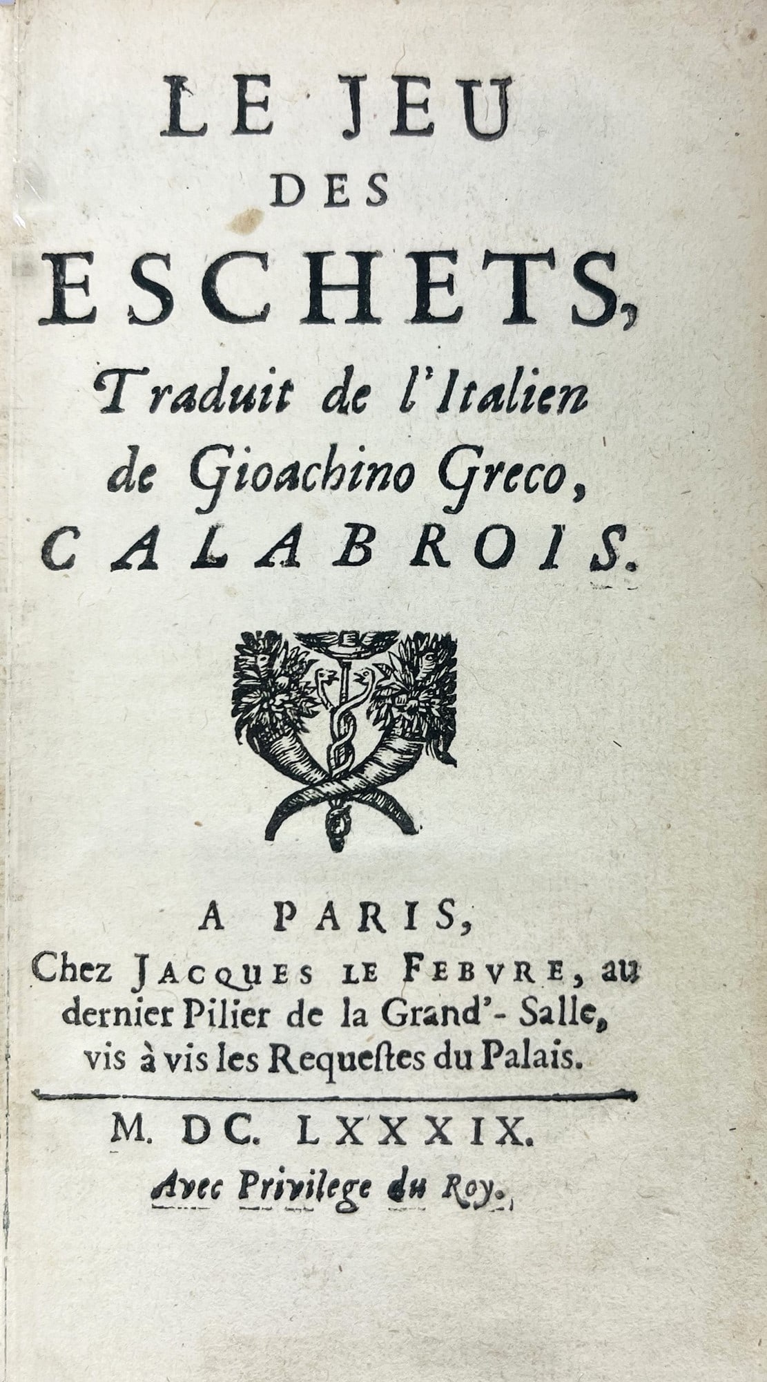 Chess. GRECO. Le jeu des eschets. (1 of 1)
