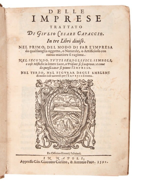 Emblems. CAPACCIO. Delle imprese trattato di Giulio Cesare Capaccio. (1 of 3)
