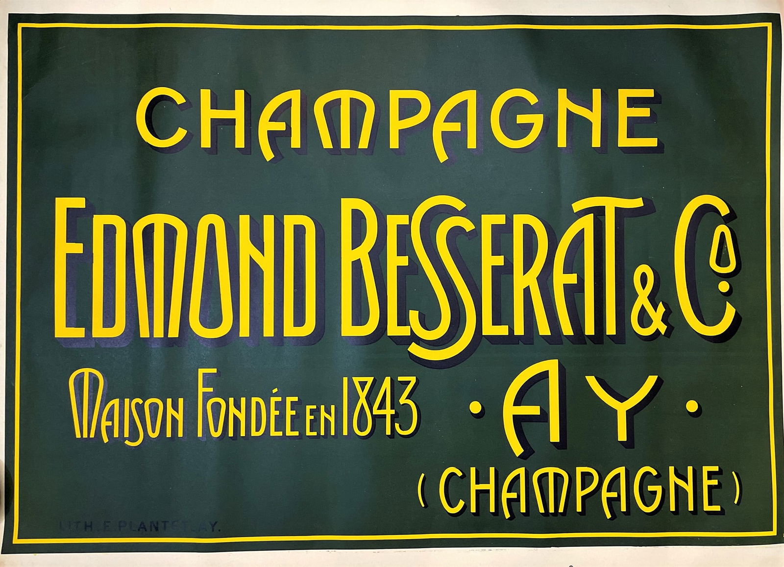 Lithography. Champagne Edmond Besserat & C. Maison Fondèe en 1843 AY. (1 of 1)