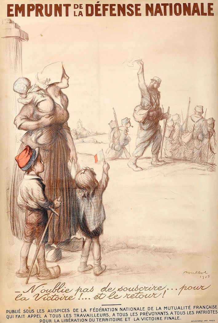 WWI POSTER ON NATIONAL LOAN. POULBOT. N’oublie pas de Souscrire… Pour La Victoire!... et (1 of 1)