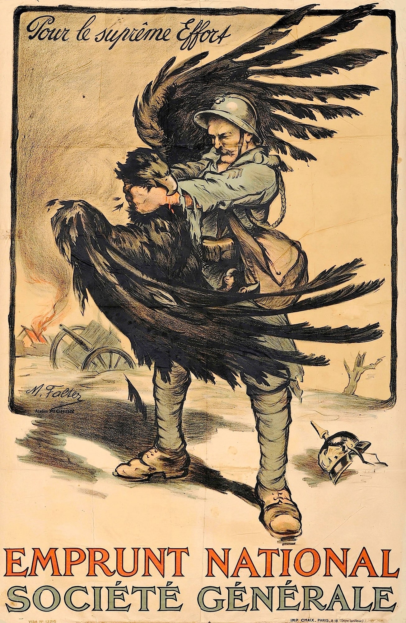 WWI Poster on National Loan. FALTER by Atelier Pichon. Pour le Suprême effort! Emprunt (1 of 1)