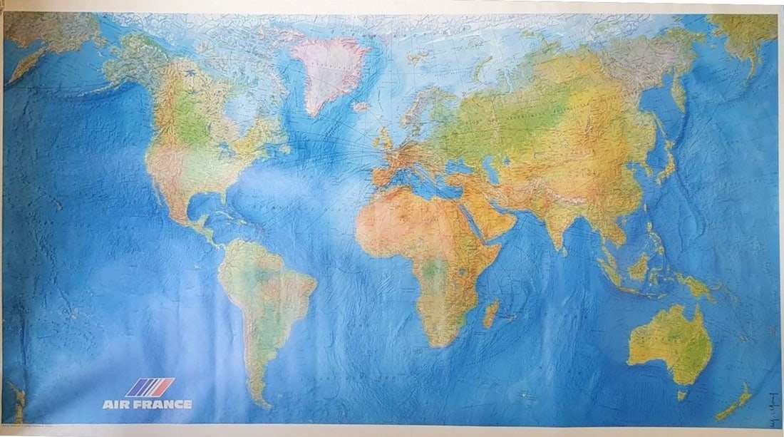 AIR FRANCE. MOREL. Planisphere with flight connections. (1 of 1)
