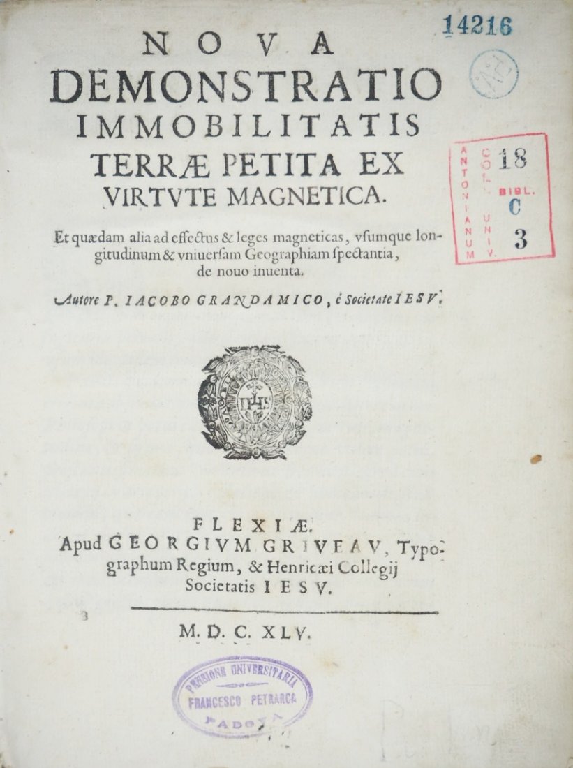 GRANDAMI. Nova demonstratio Immobilitatis Terrae (1 of 6)