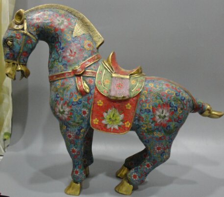 Cloisonne cloisonne enamel gilt bronze horse (1 of 6)
