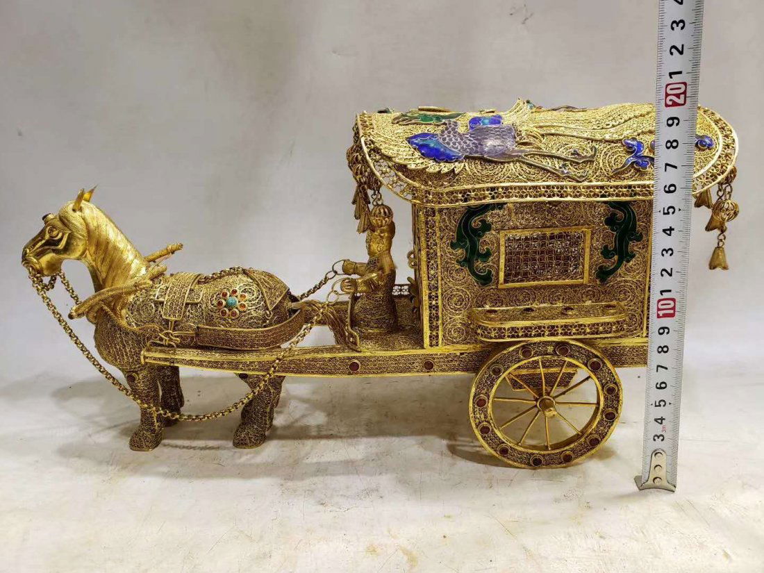 Qing Copper gilt Carriage (1 of 7)