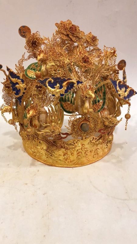 Qing Silver gold-plated Phoenix crown (1 of 4)