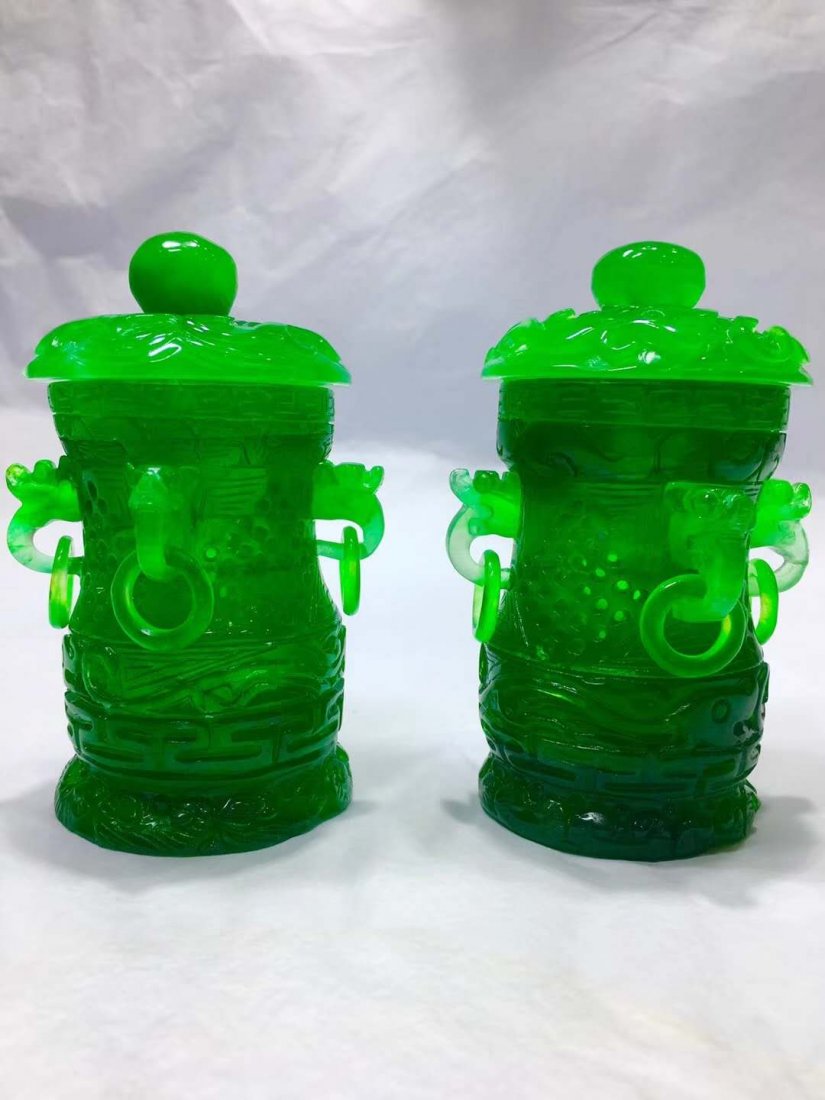 Emerald Jade carving smoked stove (1 of 4)