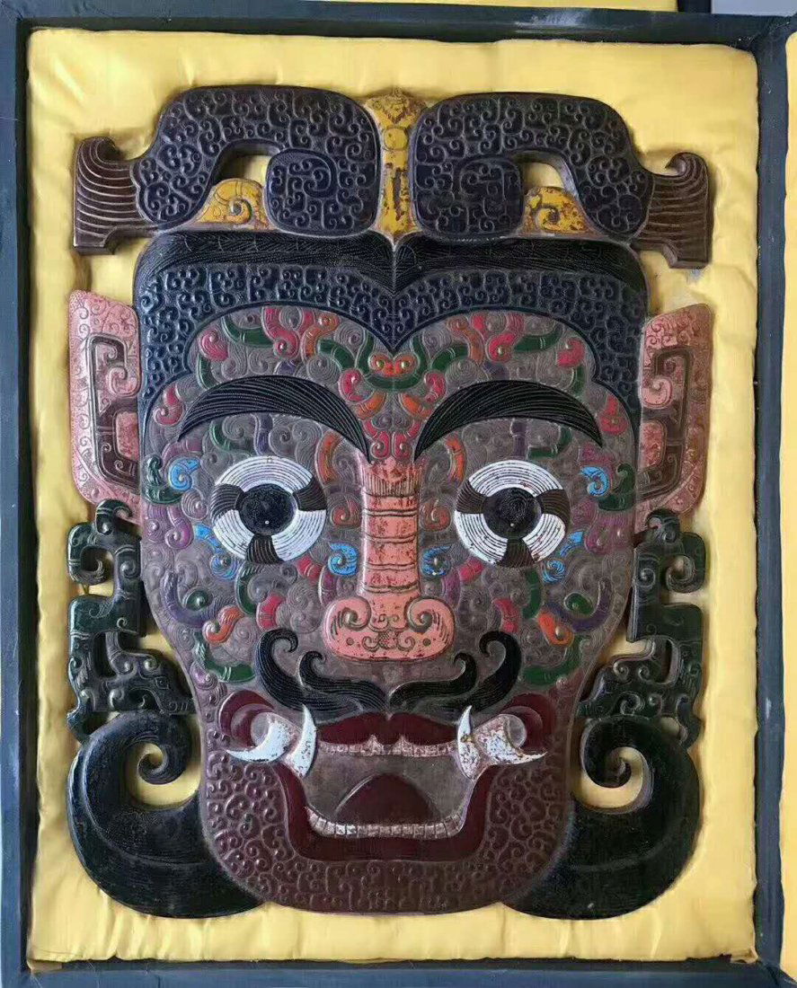 Hetian White jade Painted mask (1 of 3)