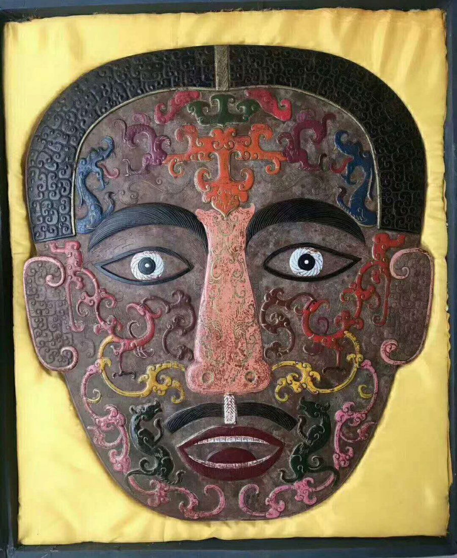 Hetian White jade Painted mask (1 of 3)