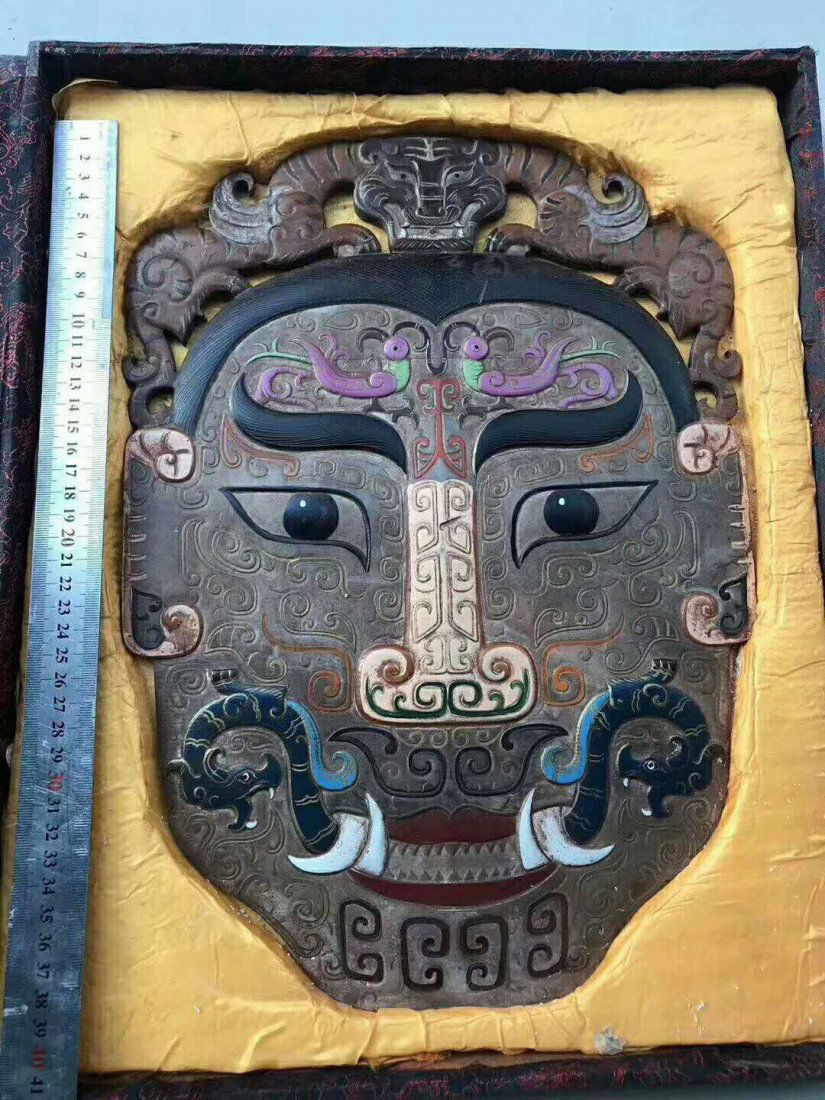 Hetian White jade Painted mask (1 of 3)