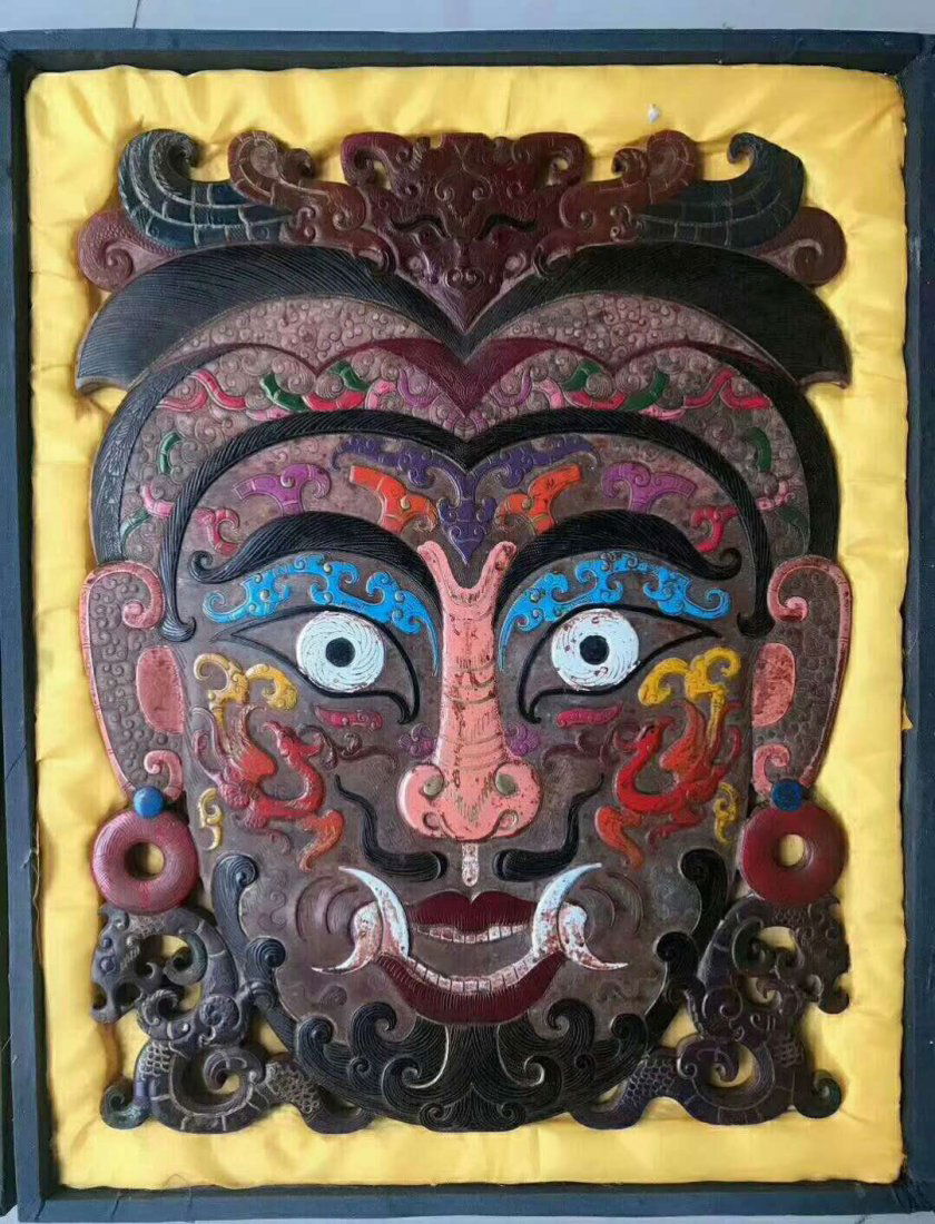 Hetian White jade Painted mask (1 of 3)