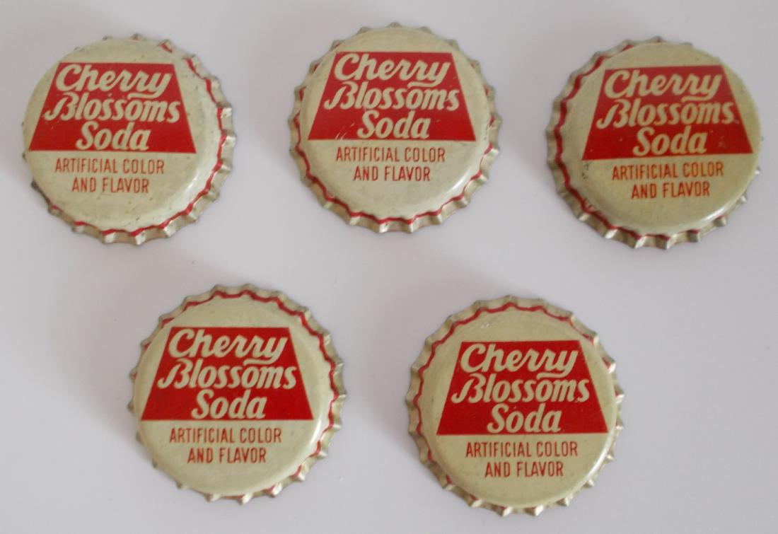 Lot of 5 Unused Cork Lined Cherry Blossoms Soda Bottle (1 of 2)