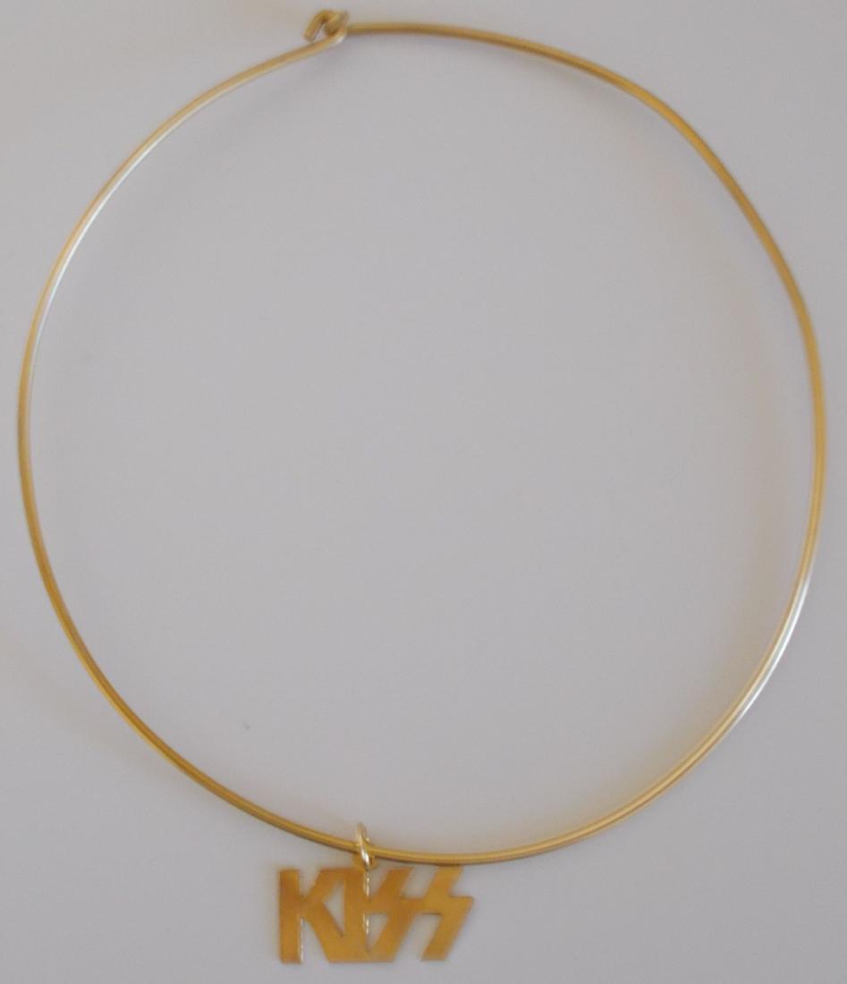 Vintage 5" diameter KISS brass choker necklace. Unused.: From defunct ACME warehouse in Northern, OH